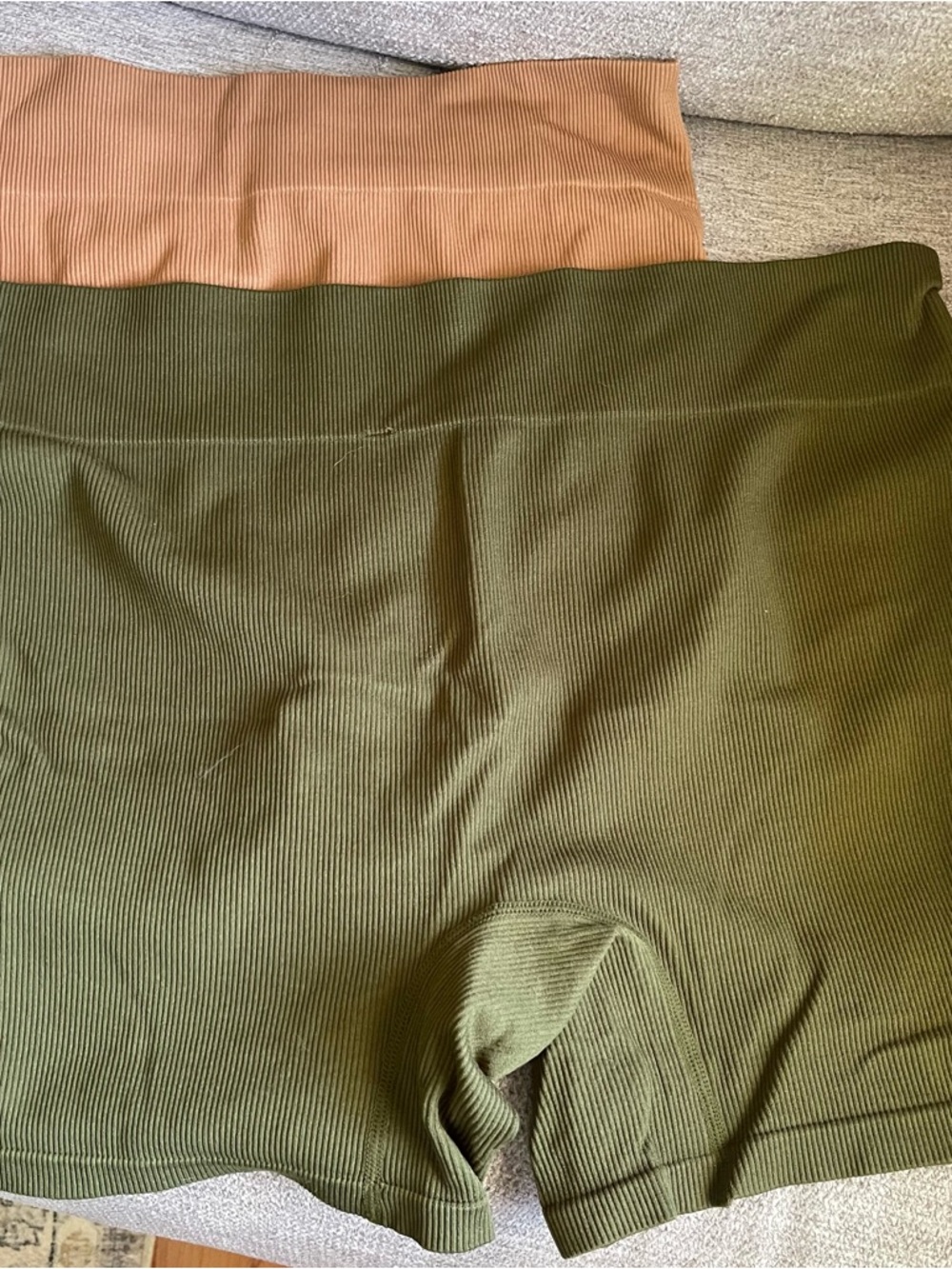 Wild Fable Women's Plus 2X Ribbed Stretched Shorts Brown Green T11 - Picture 2 of 8